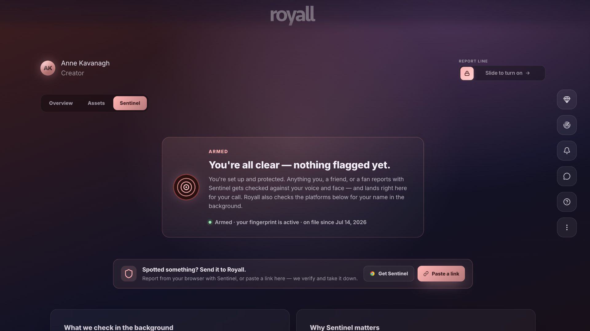 Sentinel dashboard